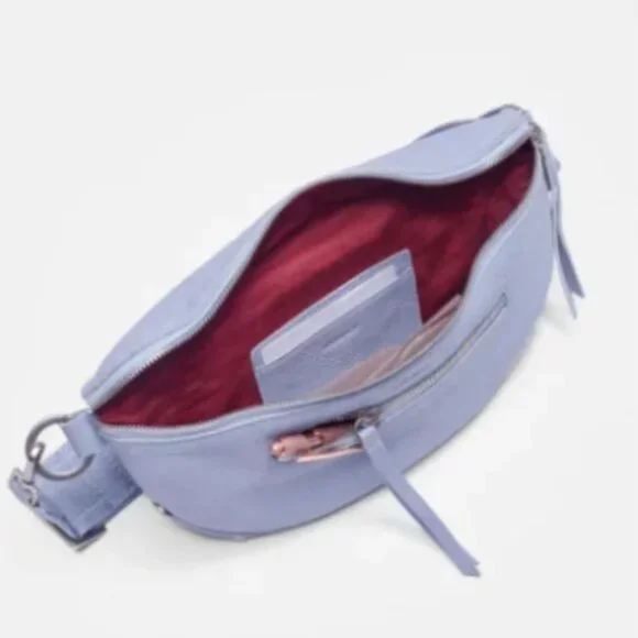 Hammitt Charles Medium Leather Belt Bag Fanny Pack Periwinkle Haze & Sil… - Picture 6 of 12